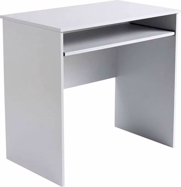 FORGEVIO Modern Computer Desk and Laptop Workstation in Grey and White
