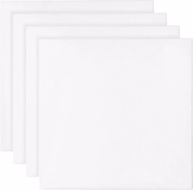 NESTLUNE 4-Pack White Cotton Canvas Artist Boards with Wood Frames