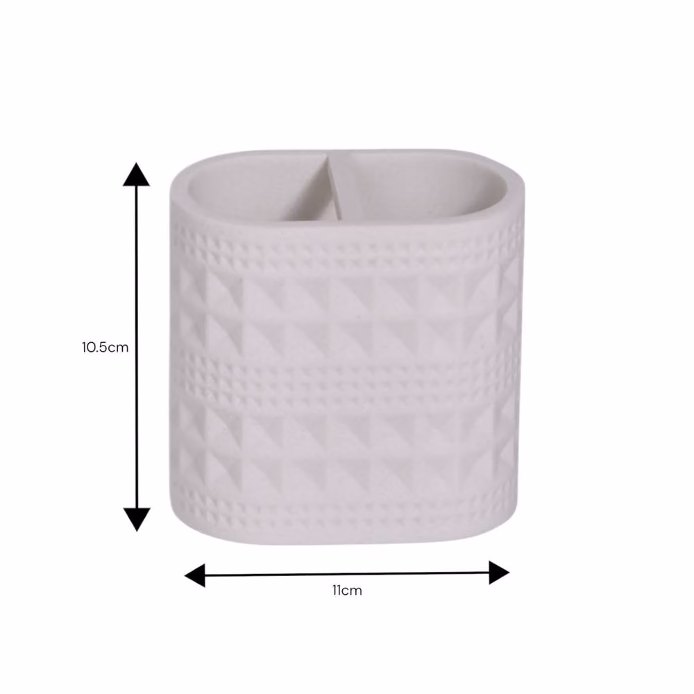 Showerdrape Maison Bathroom Accessory Set in White and Green with Soap Dish and Toothbrush Holder – 2