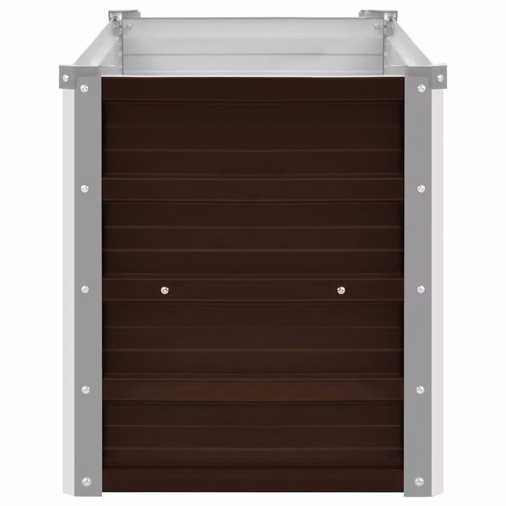 Berkfield Home Garden Brown Galvanised Steel Raised Bed W: 160 cm, D: 40 cm, H: 45 cm – 3