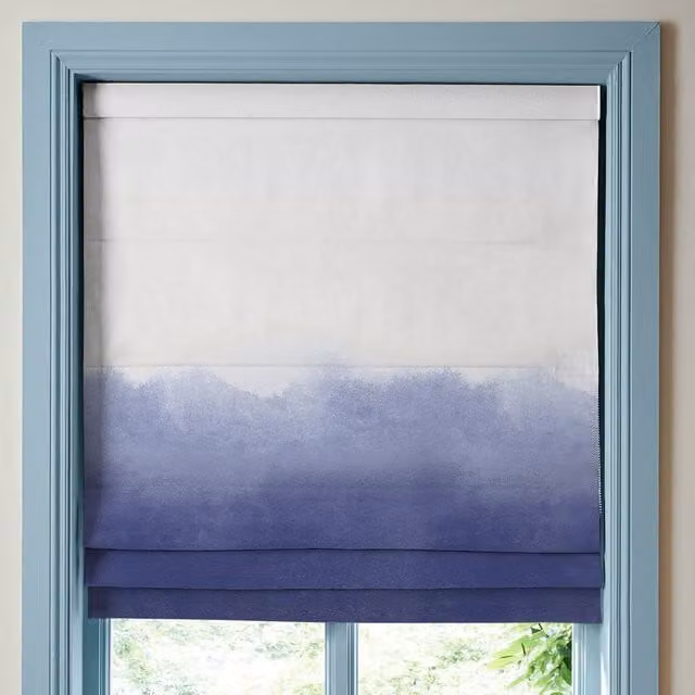 Bluebellgray Made To Measure Blackout Roman Blind in Cornflower Ombre Blue and Purple