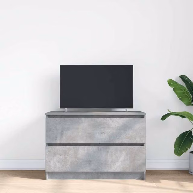 Berkfield Home TV Cabinet in Concrete Grey, W/D/H: 80 x 35 x 54 cm – 1