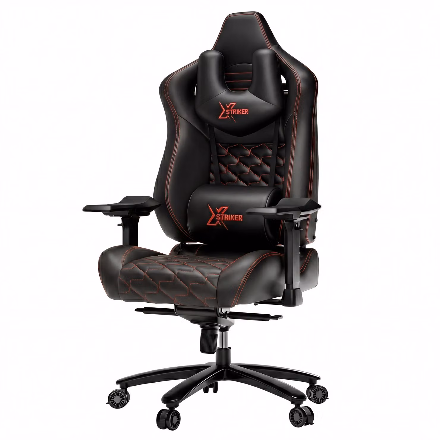 Xstriker Ergonomic Gaming Chair in Black with Headrest, Lumbar Support and Armrests