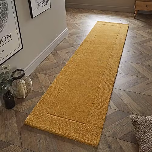 Mayfair Hand-Knotted Ochre Wool Area Rug, W: 60 cm, L: 230 cm – 2