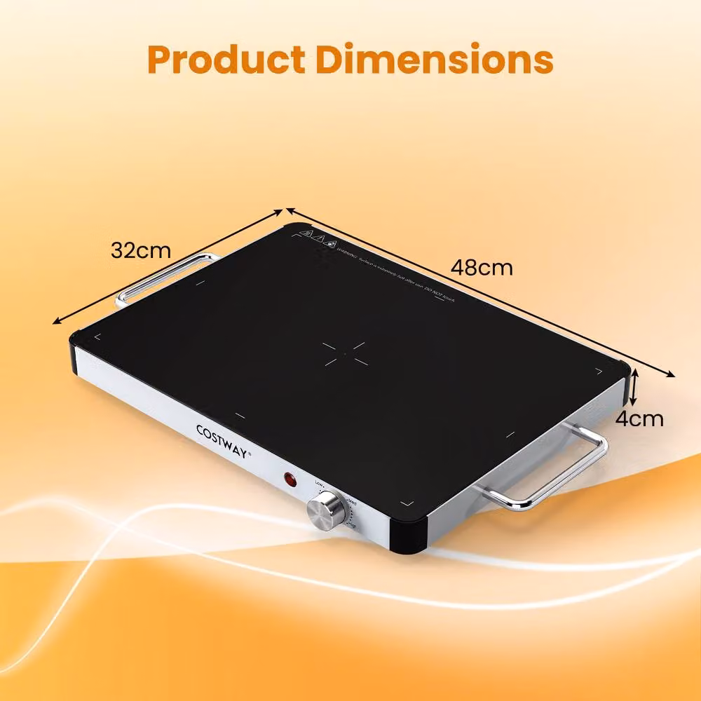 Costway Electric Tempered Glass Food Warmer and Warming Tray in Black – 2