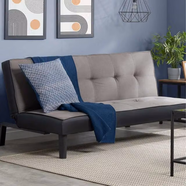 Birlea Aurora Grey Fabric Upholstered Click Clack Sofa Bed