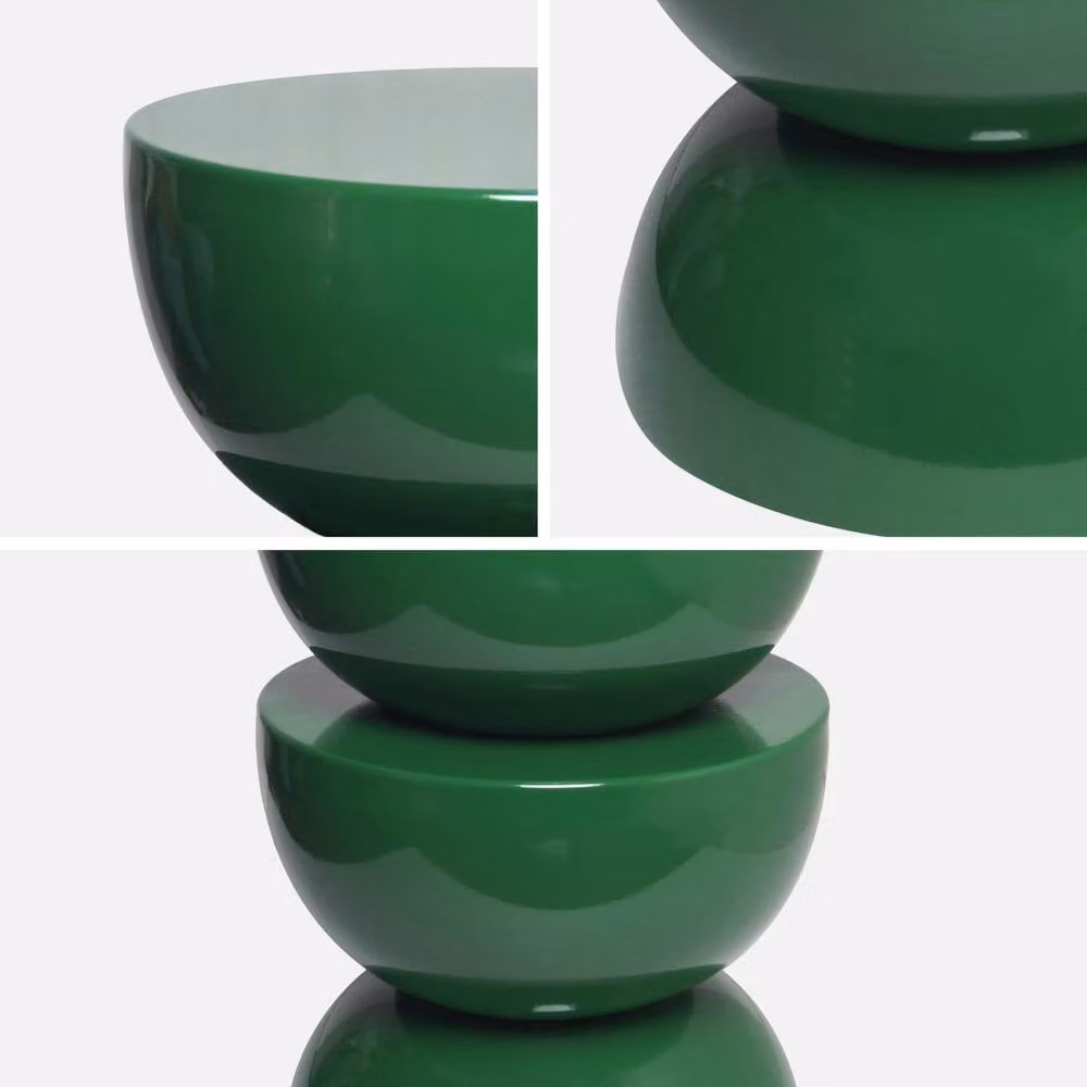 sweeek Round Metal Coffee Table and Side Table with Glossy Finish in Dark Green, W/D/H: 46.5 x 46.5 x 75 cm – 5