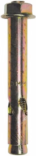 JCP Construction Products Gold Galvanised Sleeve Anchors with Hexagon Nut, M10 x 60mm, Pack of 50