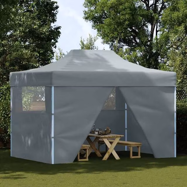 Berkfield Home Pop-Up Foldable Tent with 4 Side Walls, Anthracite, W: 4.5 m, D: 3 m, H: 3 m