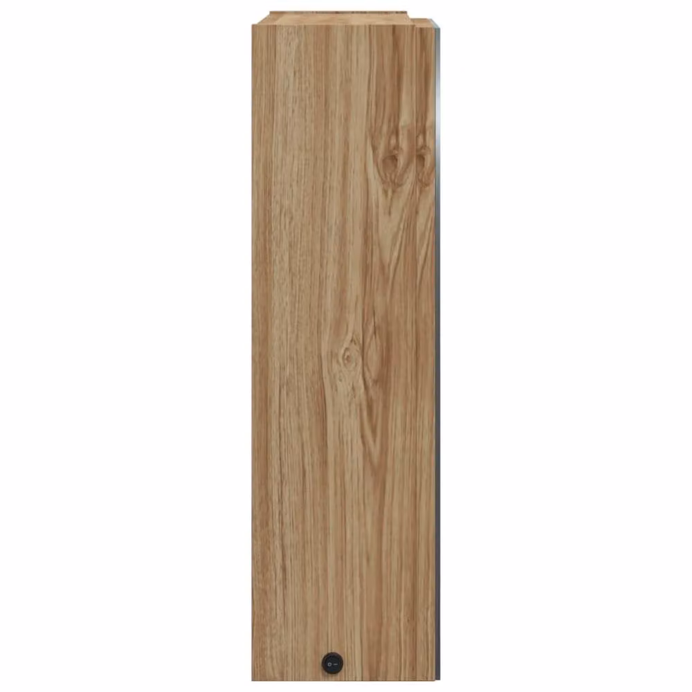 Berkfield Home Modern Oak Bathroom Mirror Cabinet with LED Light, Brown, W: 45 cm, D: 13 cm, H: 52 cm – 3