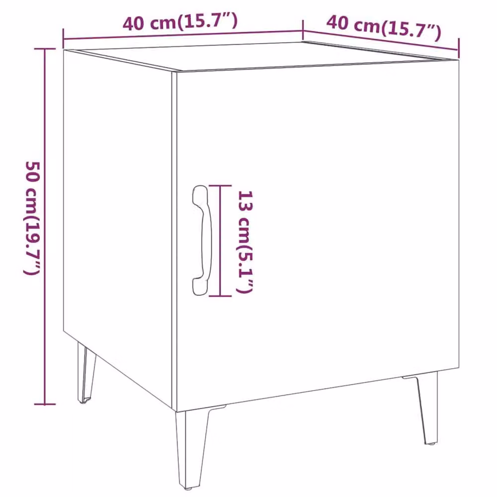 Berkfield Home Elegant Bedside Cabinets, 2 Piece Set in Grey Sonoma, W/D/H: 40 x 40 x 50 cm – 4