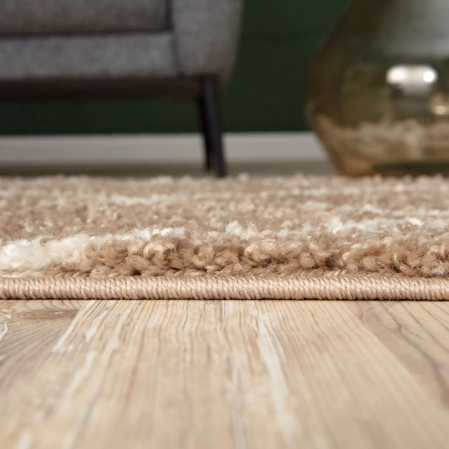 THE RUGS Moroccan Soft High Pile Shaggy Trellis Rug, Beige, W: 180 cm, D: 270 cm – 2