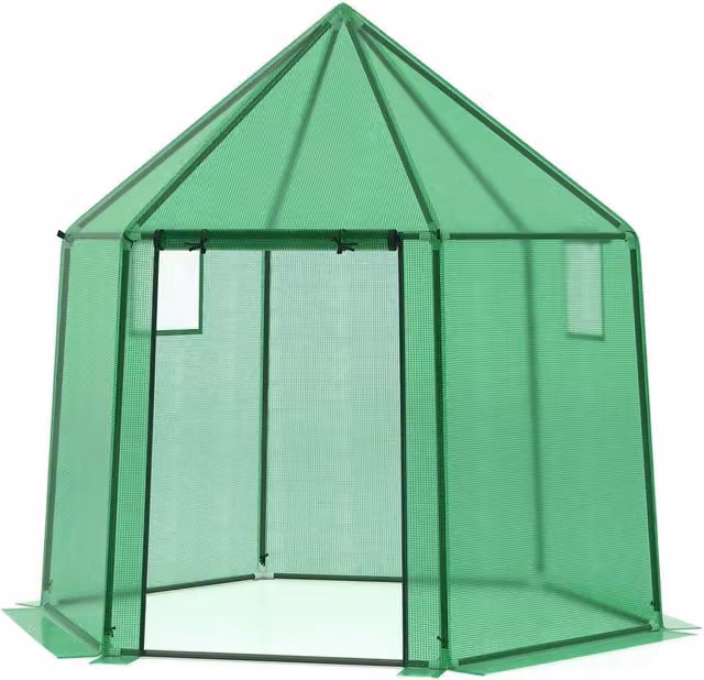 VOGREX Portable Walk-in Greenhouse in Green, W/D/H: 198 x 172 x 190 cm – 1