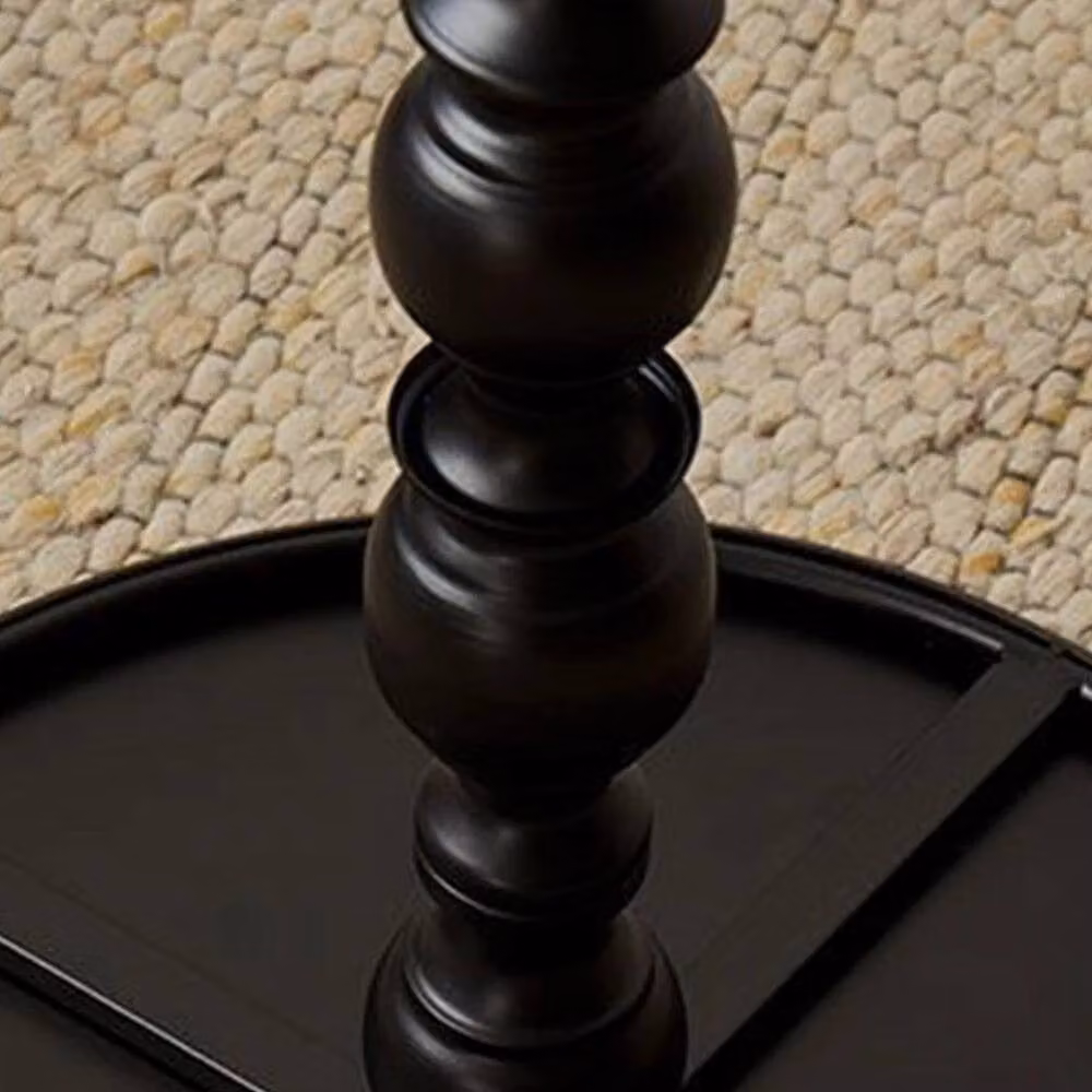 FORGEVIO Vintage Black Metal Round Pedestal Side Nightstand, W: 40 cm, D: 40 cm, H: 52.07 cm – 3
