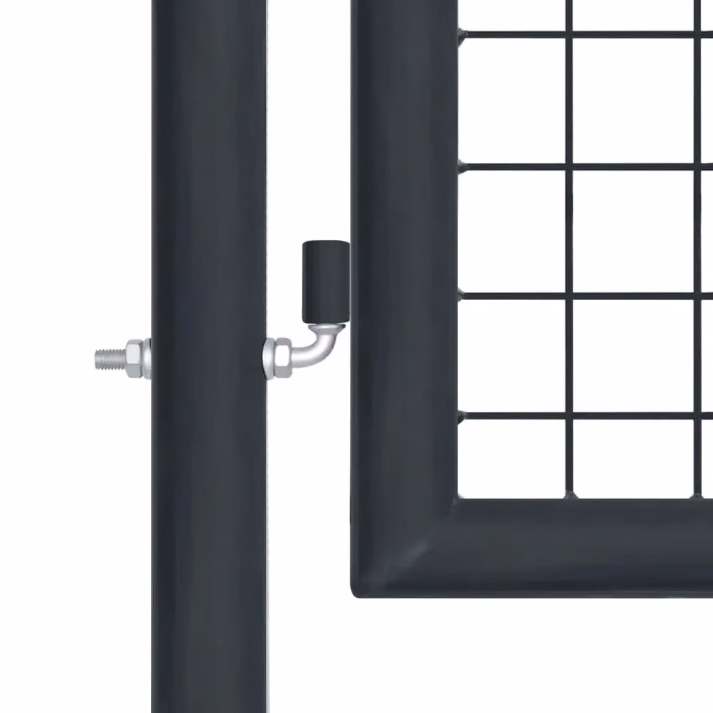 Berkfield Home Grey Galvanised Steel Mesh Swing Garden Gate, W: 400 cm, H: 150 cm – 2