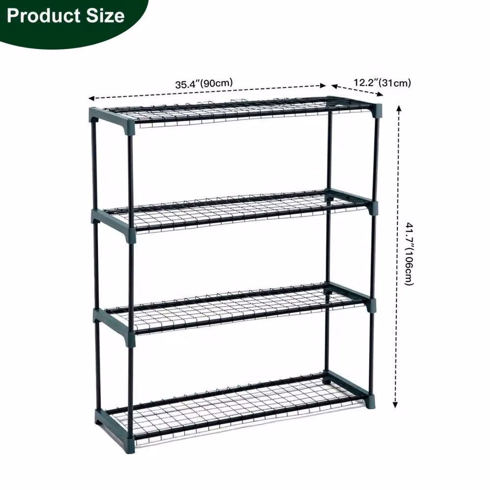 EONLION 4 Tier Green Metal Greenhouse Staging Plant Stand, Width: 100 cm – 2