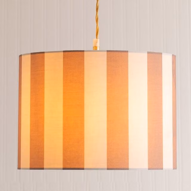 ValueLights Callie Large Colour Clash Cylinder Ceiling Drum Lamp Shade with LED Bulb in Brown, Yellow and Multicolour