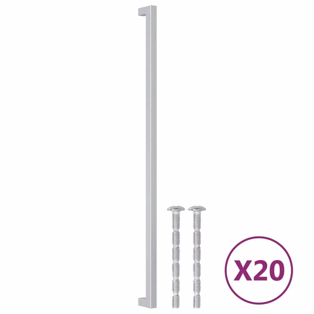 Berkfield Home Brushed Silver Stainless Steel Bar Cabinet Handles, 20 Pack, Length: 48 cm – 2