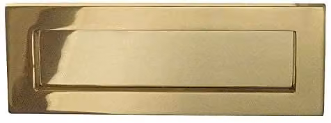 Golden Grace Victorian Postal Letter Plate in Polished Brass