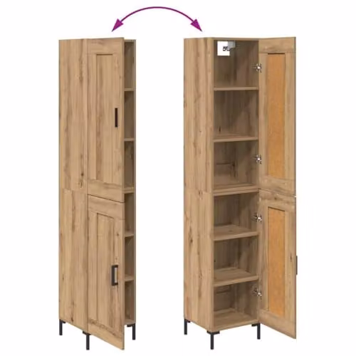 vidaXL Modern Highboard in Brown, W/D/H: 34.5 x 34 x 180 cm – 3