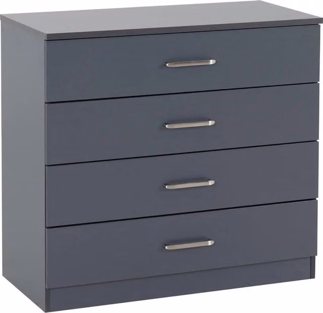 FORGEVIO Modern Matt Grey Metal 4 Drawer Storage Chest – 1