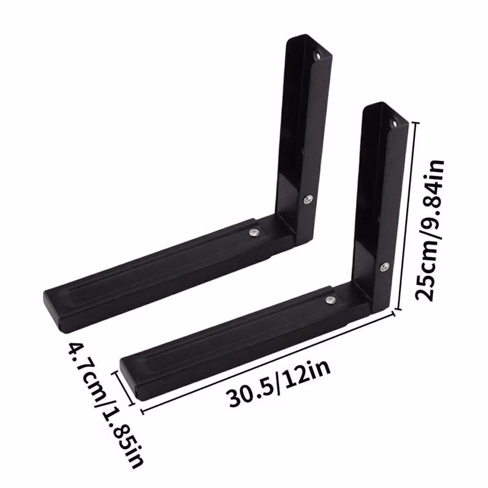 SPETLEK Adjustable Stretch Heavy Duty Wall Mounted Oven Shelf Storage Bracket, Black, W: 1000 cm, D: 52 cm – 2