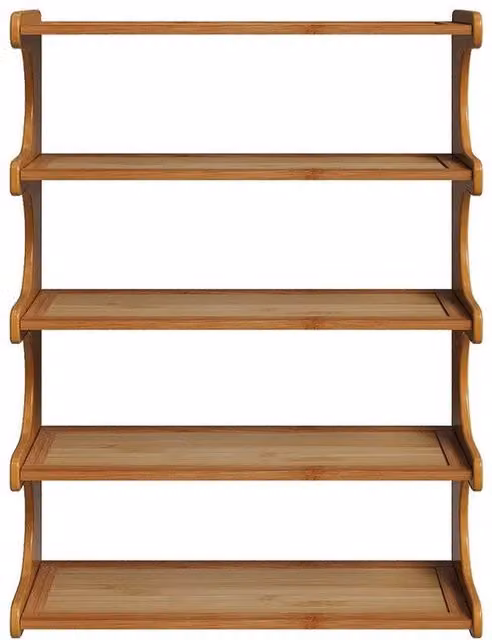 SPETLEK 5 Tier Bamboo Shoe Rack in Brown