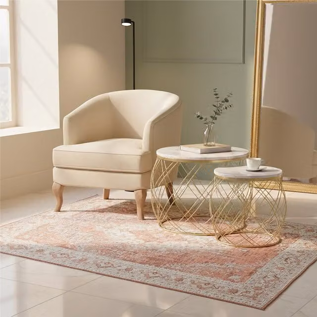 Orsina Set of 2 Round White Marble and Gold Side Tables – 3