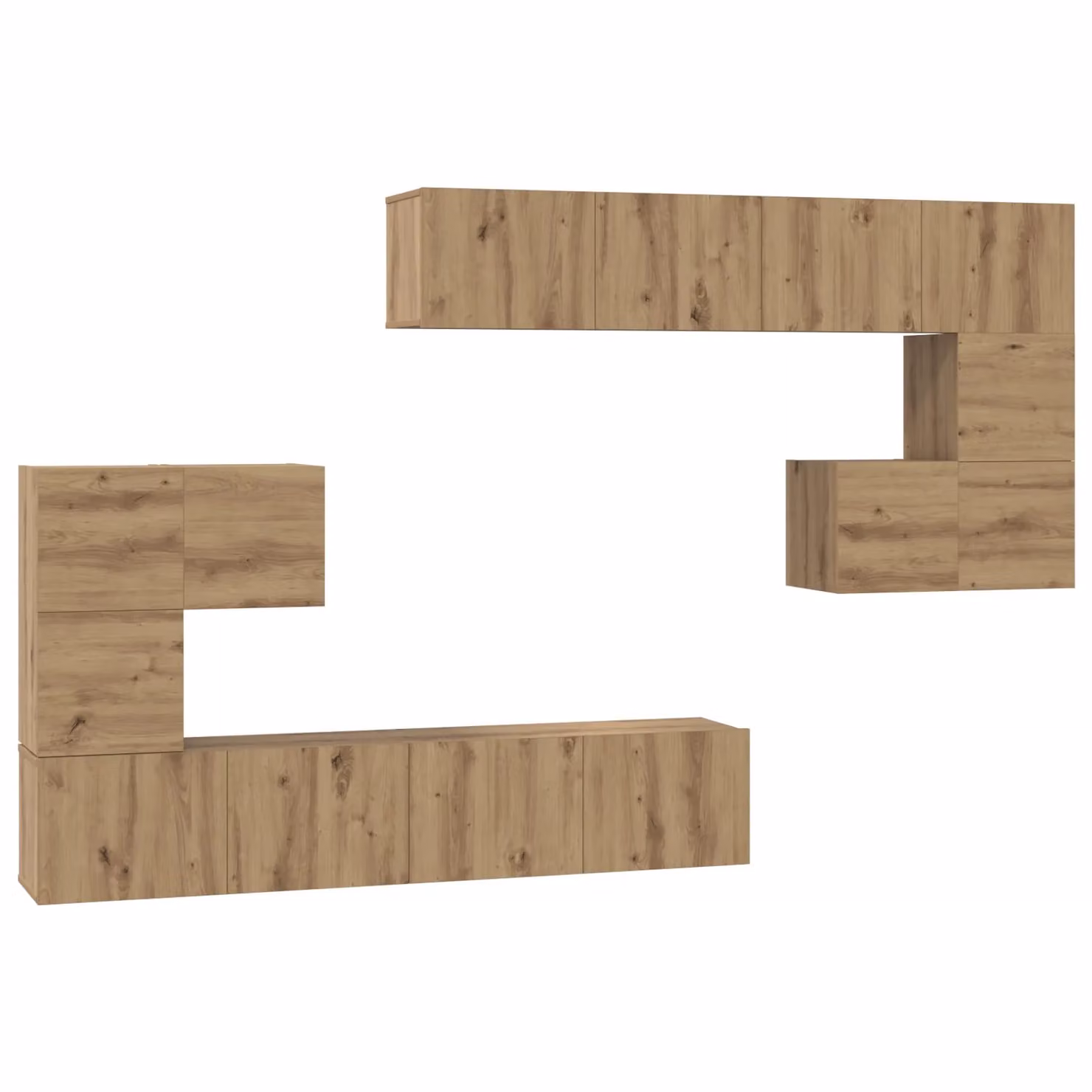 Berkfield Home Modern Wall-mounted TV Cabinet and Storage Unit in Artisan Oak Brown – 2