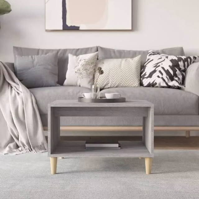 Berkfield Home Modern Grey Sonoma Coffee Table, W: 60 cm, D: 50 cm, H: 40 cm