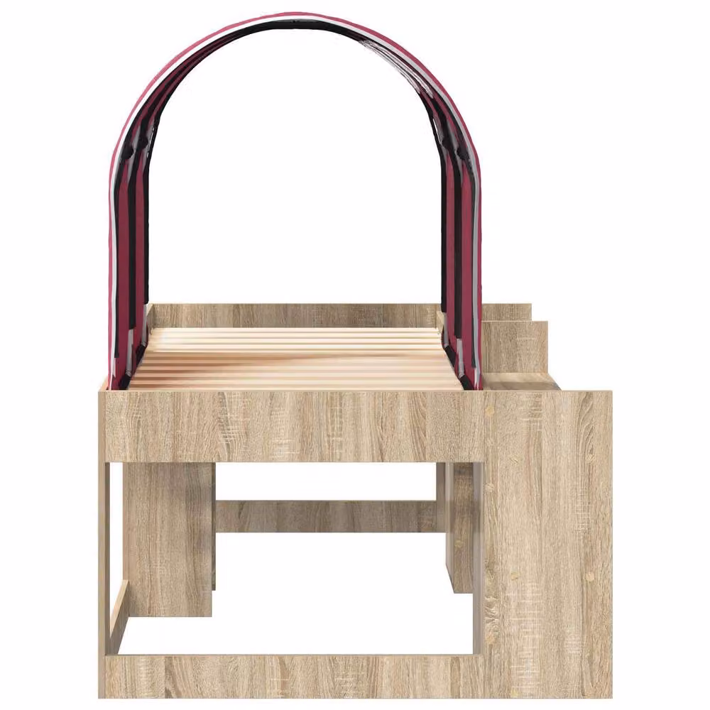 Berkfield Home 3-Piece Bed with Tunnel and Lift-Up Base in Sonoma Oak and Red Brown Engineered Wood – 3