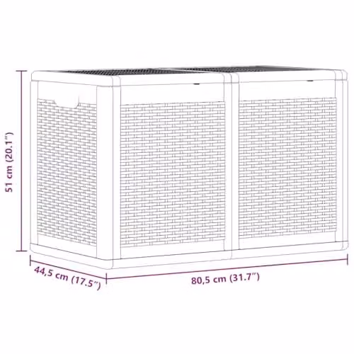 vidaXL Grey Rattan Plastic Garden Storage Box 180 L – 3