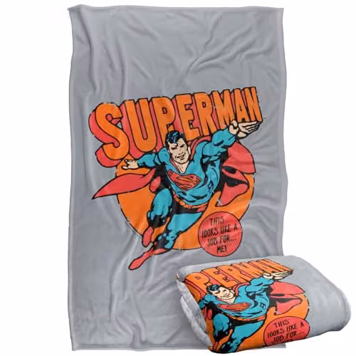 LOGOVISION DC Originals Logo Job for Me Silky Touch Super Soft Fleece Throw Blanket, Multicolour, W: 91.44 cm, L: 147 cm