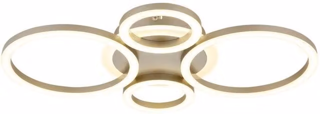 Netlighting Loretta Semi Flush Ceiling Light in Brown and Gold/Brass with LED