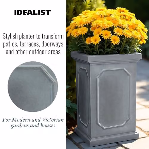 IDEALIST Grey Stone Small Plant Pot Planter, Height: 52 cm – 7