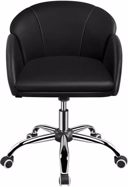 Kelvenix Modern Black Synthetic Leather Home Office Task Chair with 360 Degree Swivel and Weight Adjustment