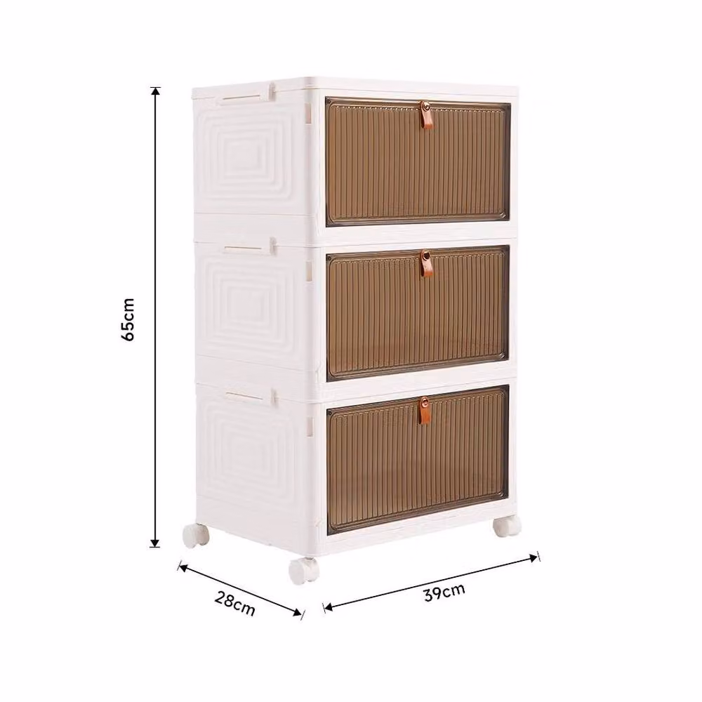Kelvenix 3-Tier Slim Plastic Storage Drawer Box in White, W/D/H: 39 x 28 x 65 cm – 2