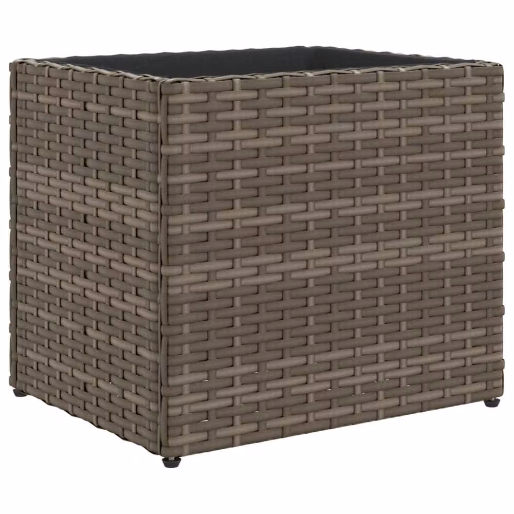 Berkfield Home Grey Poly Rattan Garden Planter Tub W: 36 cm, D: 30 cm, H: 32 cm – 2