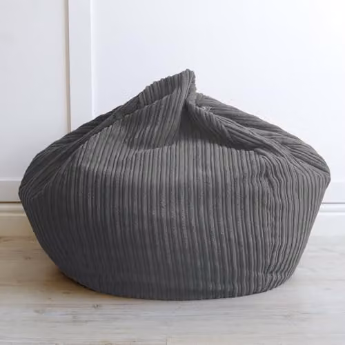 rucomfy Classic Kids Bean Bag Chair in Grey Corduroy with Removable Cover – 4