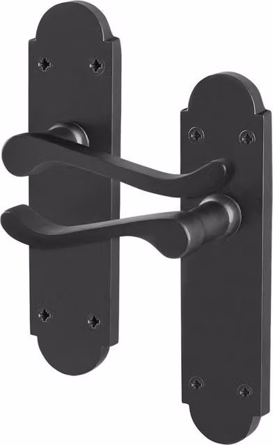 AFIT Matt Black Internal Door Handles with Latch, 1 Pair, W/D/H: 15.0 x 15.0 x 15.0 cm – 1