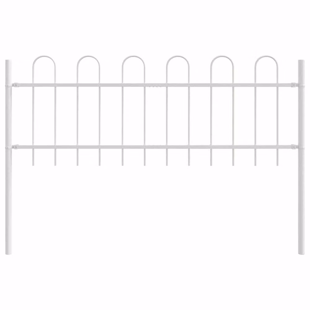 Berkfield Home Modern Steel Garden Fence Panel, White, H 170 cm x W 60 cm – 2