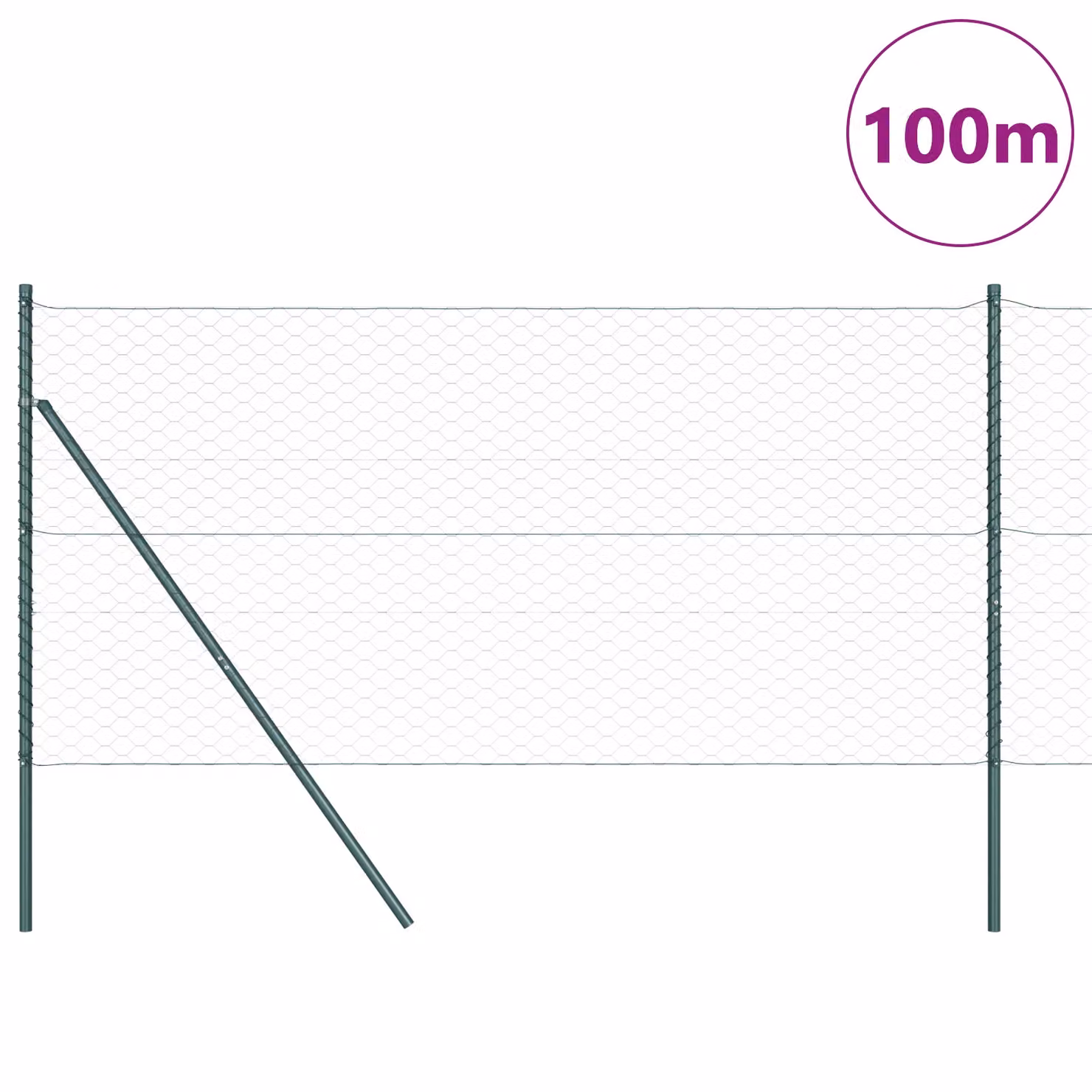 Berkfield Home Grey Steel Hexagon Fence, 100 m Length – 2