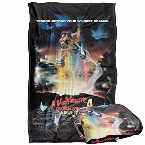 Warner Bros. Nightmare On Elm Street 5 Poster Super Soft Fleece Throw Blanket, Multicolour, W/D/H: 91 x 147 cm