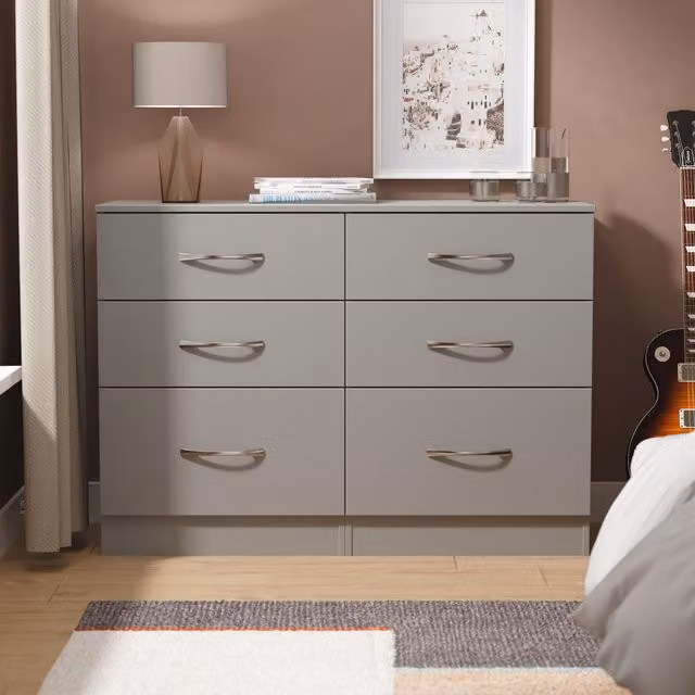 Avon 6 Drawer Midi Chest in Dusk Grey