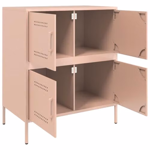 vidaXL Modern Pink Metal Sideboard W/D/H: 68 x 39 x 79 cm – 3