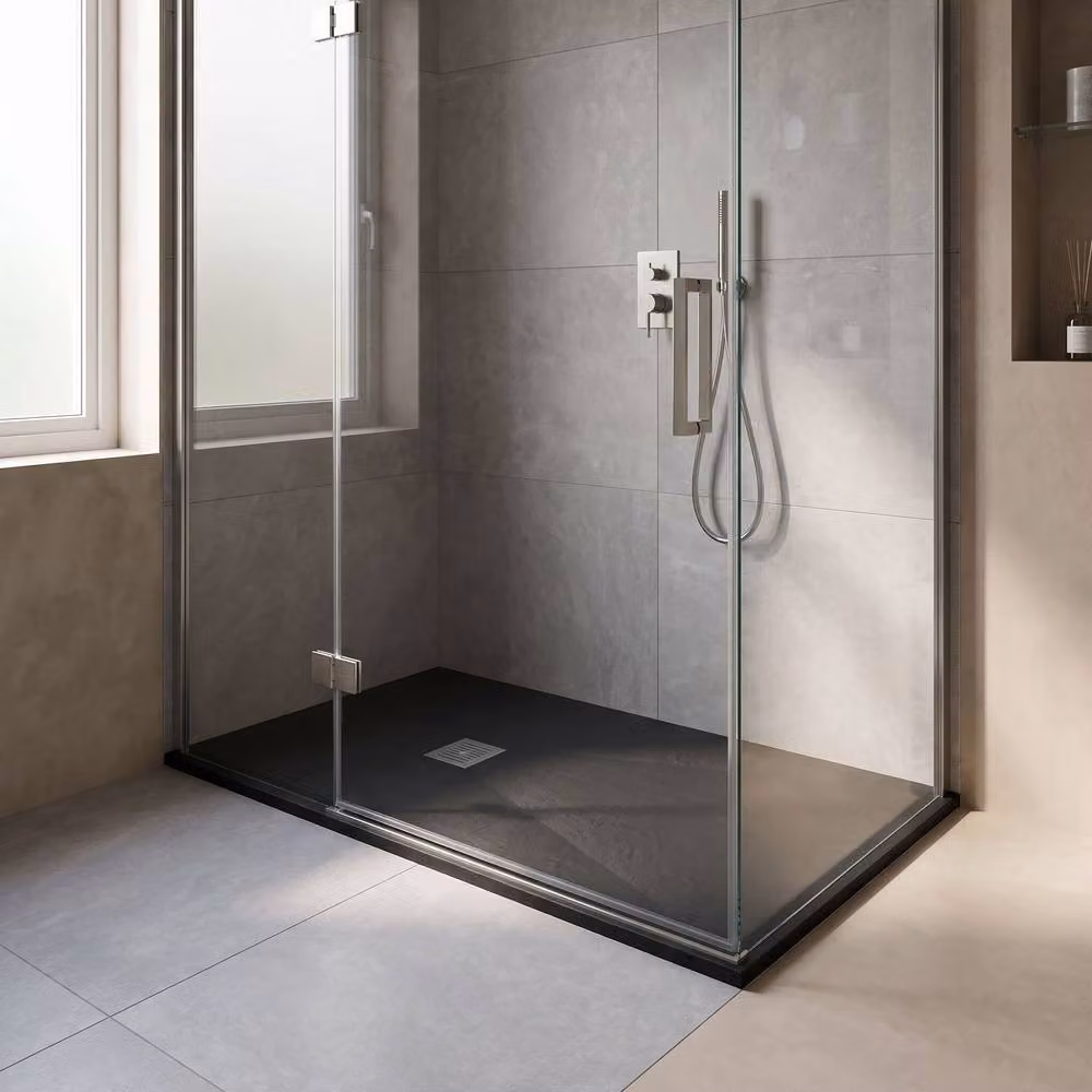 Balterley Slimline Rectangular Acrylic Shower Tray, Slate Black, W: 170 cm, D: 80 cm – 2