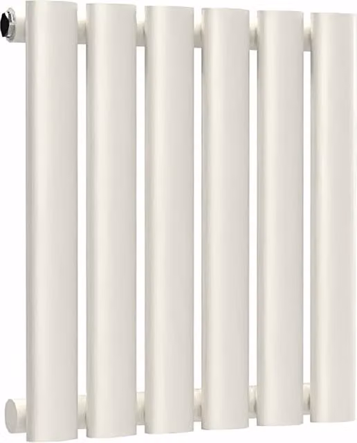 Lux Heat Oval Horizontal Single Wall Mounted Steel Radiator, White, W: 40 cm, H: 36 cm