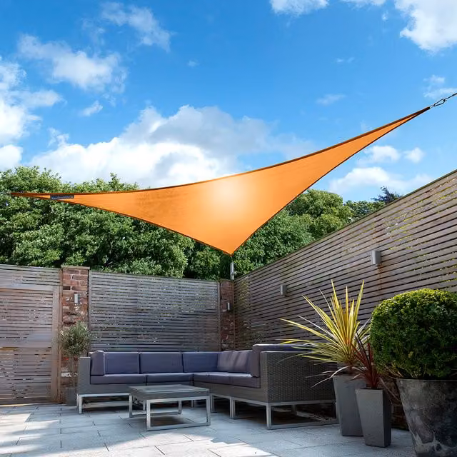 Kookaburra Orange Waterproof Triangle Sun Shade Sail with UPF 50 Protection