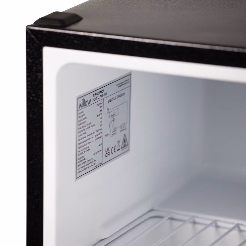 WMF WMF46B 46L Mini Tabletop Fridge with Reversible Door and Zero Degree Zone in Black – 3