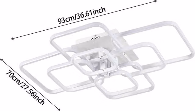 Komore Minimalist LED Semi Flush Mounted Ceiling Light in White